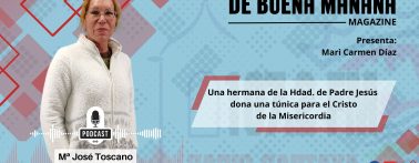 Radio Cartaya | Una hermana de la Hdad. de Padre Jesús dona una túnica al Cristo de la Misericordia